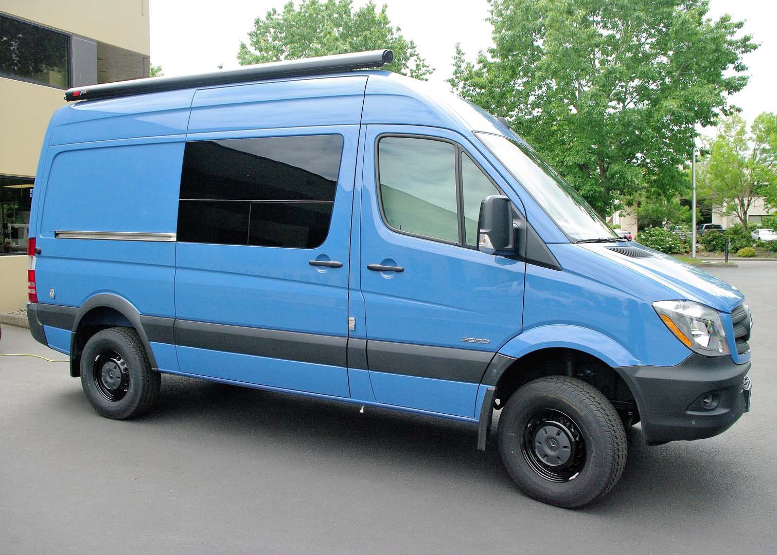 light blue van